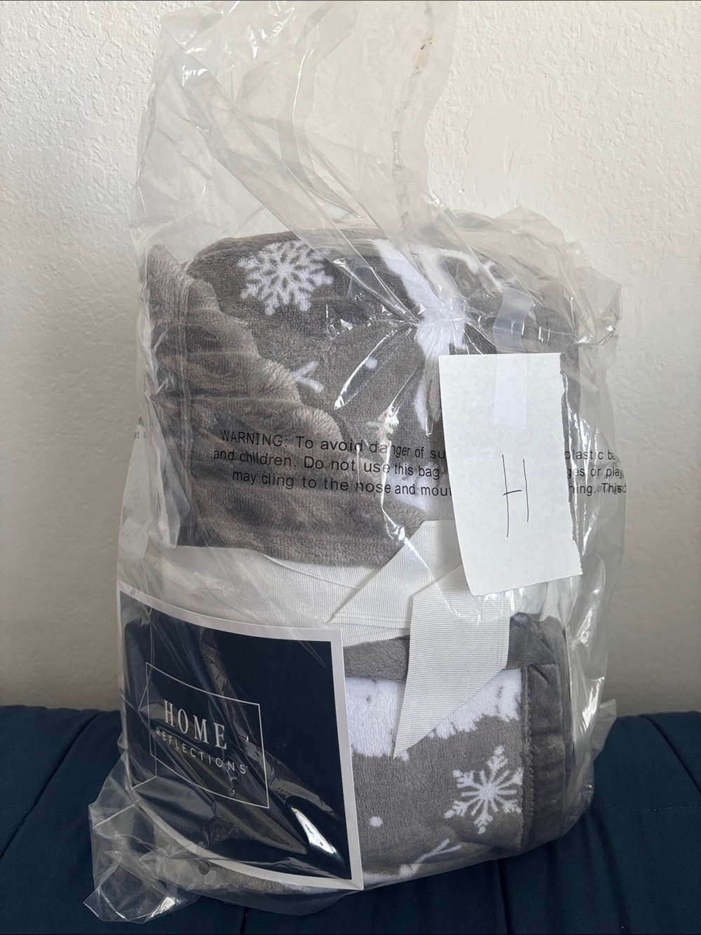 Home Reflections Gray Snowflake Throw Blanket